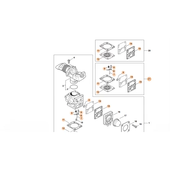 STIHL  Zestaw podzespołów gaźnika RB-302 Z010 001 K019
